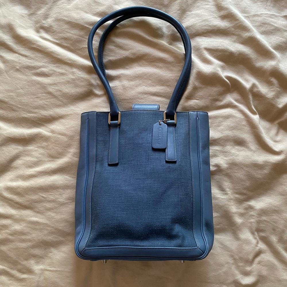 Coach Navy Blue Tote Bag